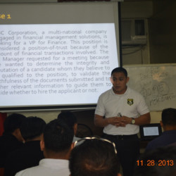 1st Security Investigation Strategies Training (November 27 – 28, 2013)